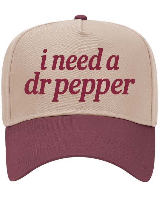 Khaki and Maroon Hat